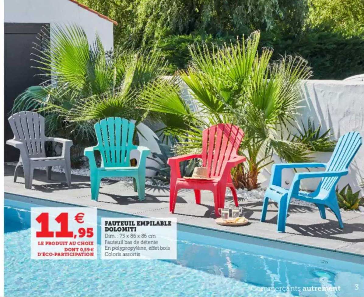 fauteuil empilable dolomiti