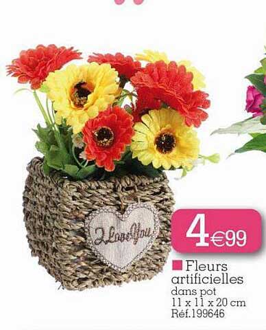 fleurs artificielles dans pot