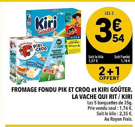 fromage fondu pik et croq et kiri goûter la vache qui rit - kiri