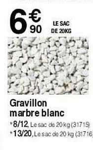 gravillon marbre blanc