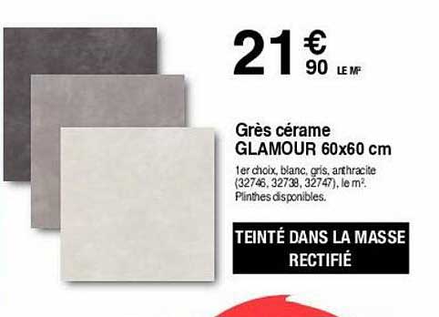 grès cérame glamour 60 x 60 cm