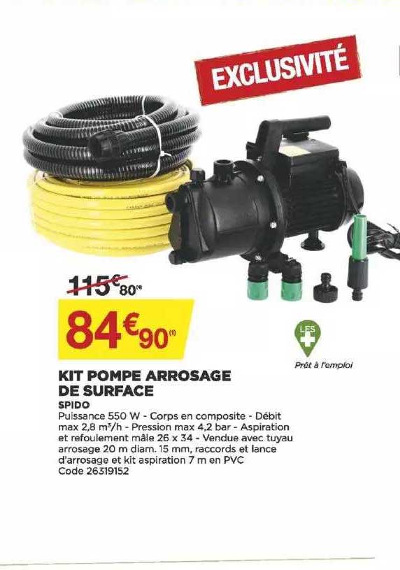 Kit Pompe Arrosage De Surface