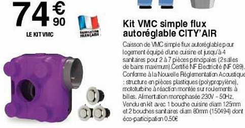 kit vmc simple flux autoréglable city' air