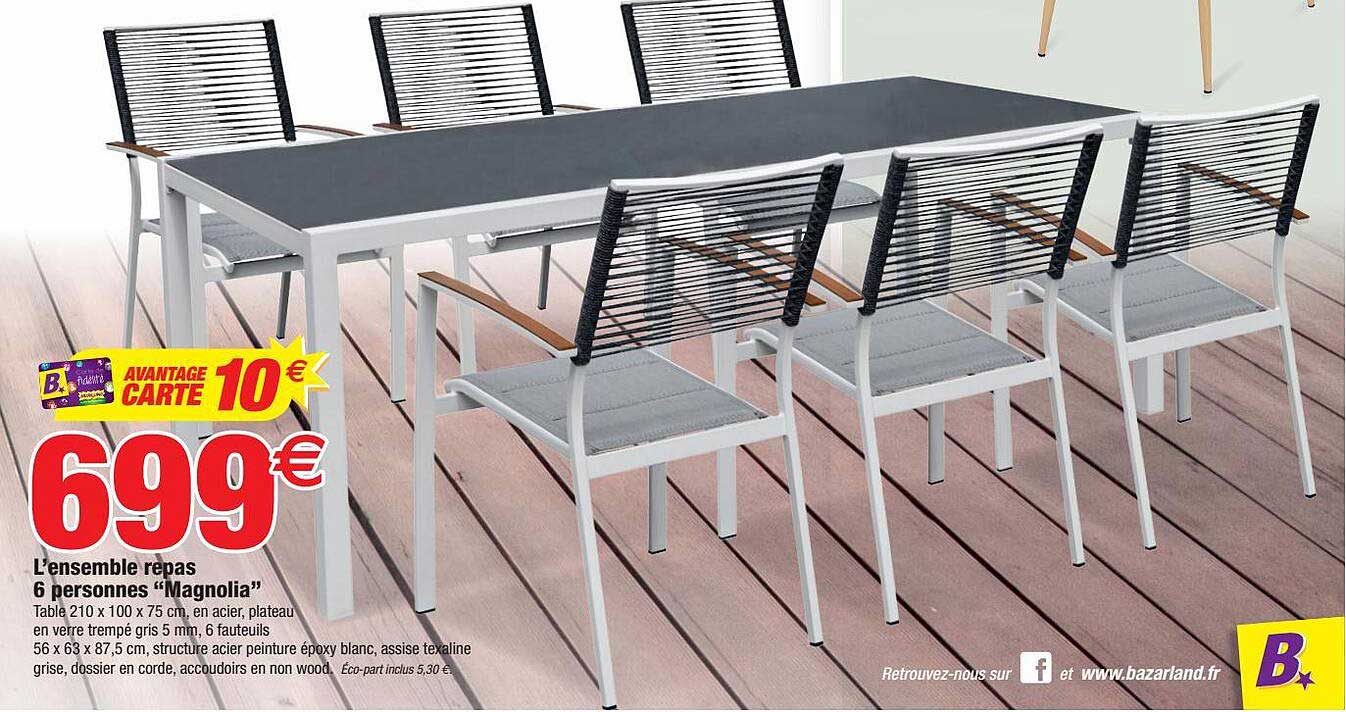 l'ensemble repas 6 personnes "magnolia"