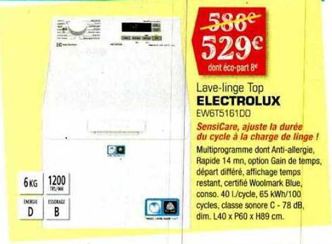 lave-linge top électrolux