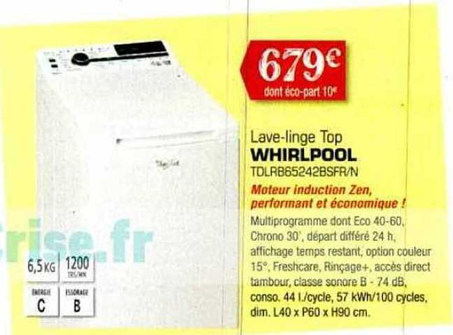 lave-linge top whirlpool