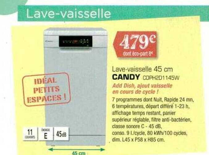 lave-vaisselle 45 cm candy