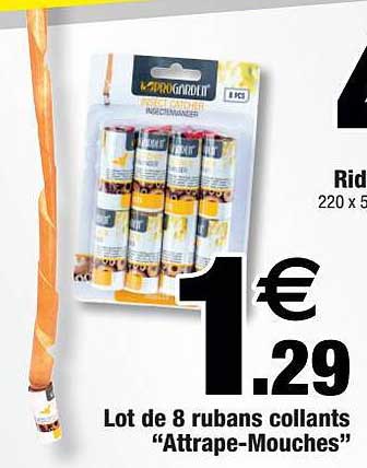lot de 8 rubans collants "attrape-mouches"