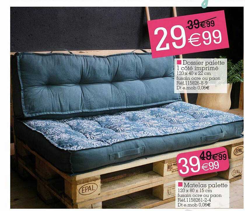 Matelas Palette, Dossier Palette 1 Côté Imprimé