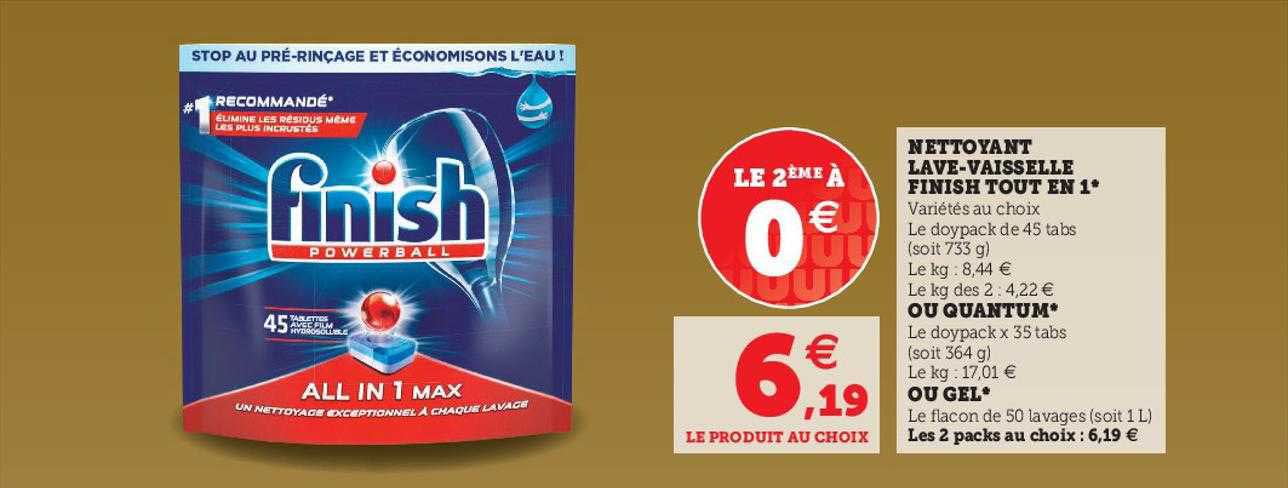 nettoyant lave-vaisselle finish tout en 1 ou quantum