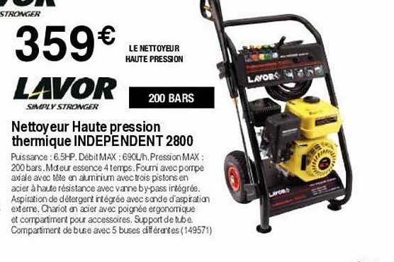 nettoyeur haute pression thermique independant 2800 lavor