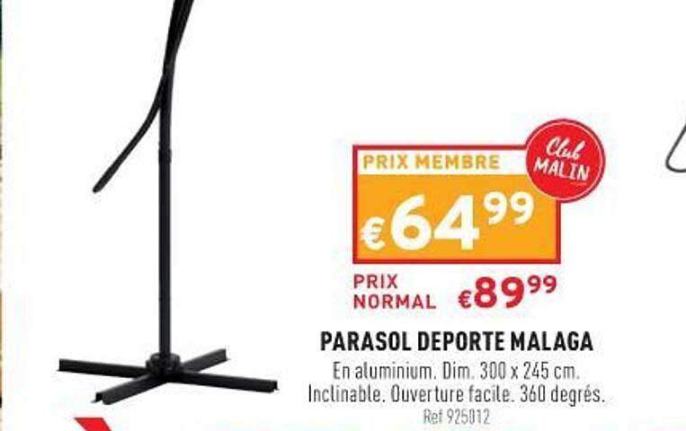 parasol déporté malaga