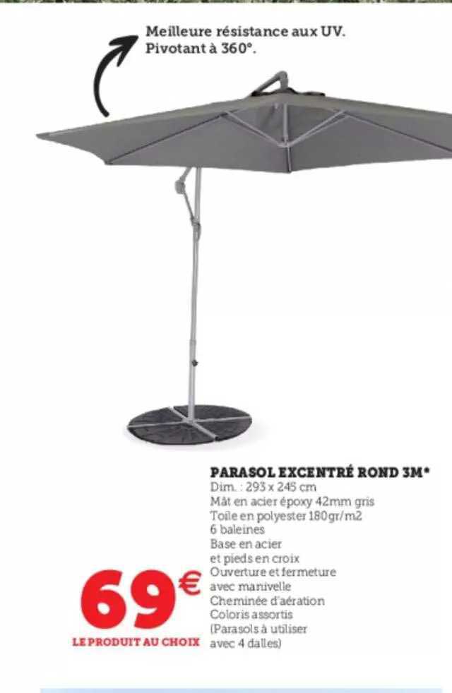 parasol excentré rond 3m