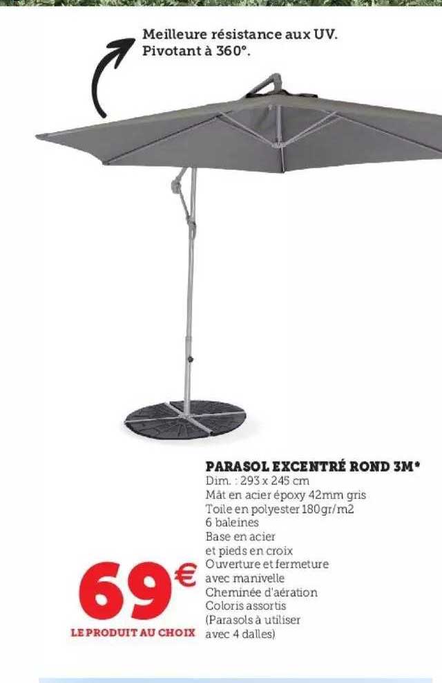parasol excentré rond 3m