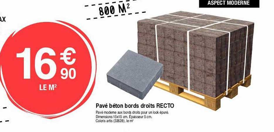 pavé béton bords droits recto