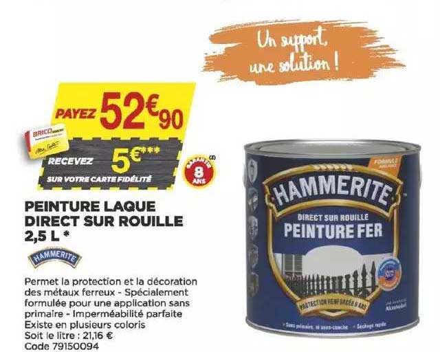 peinture laqué direct sur rouille 2,5 hammerite
