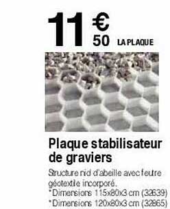 plaque stabilisateur de graviers