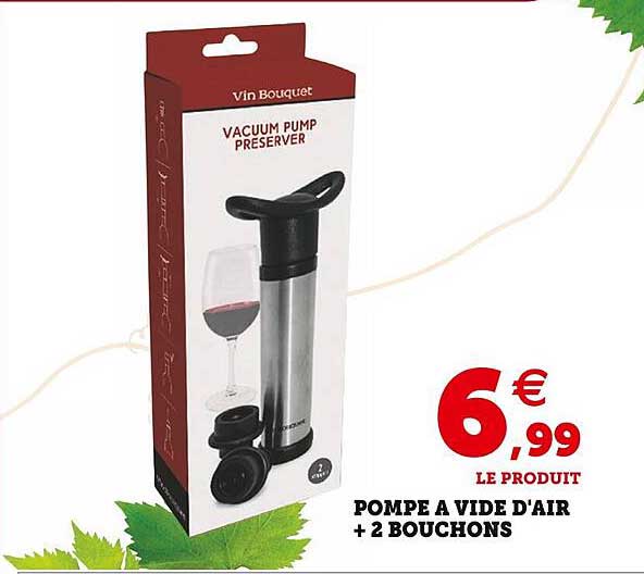 pompe à vide d'air + 2 bouchons