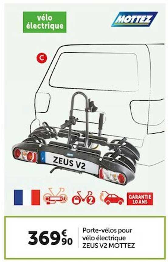 porte-vélos pour vélo électrique zeus v2 mottez