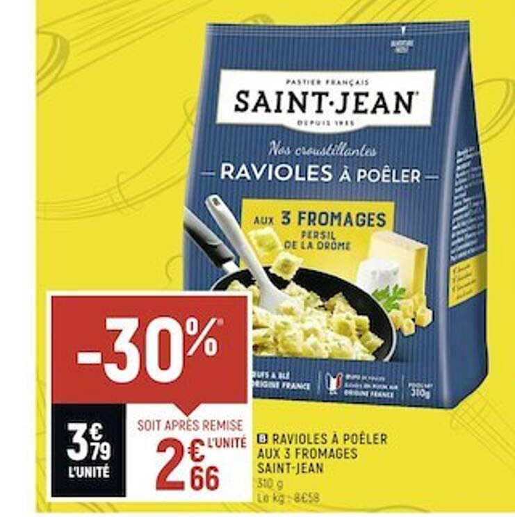 ravioles à poêler aux 3 fromages saint-jean