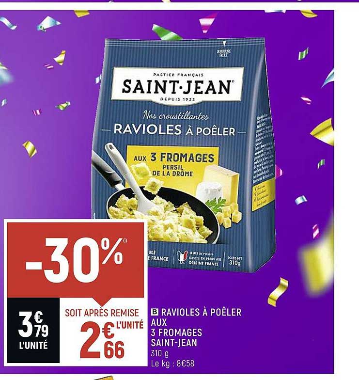 ravioles à poêler aux 3 fromages saint-jean