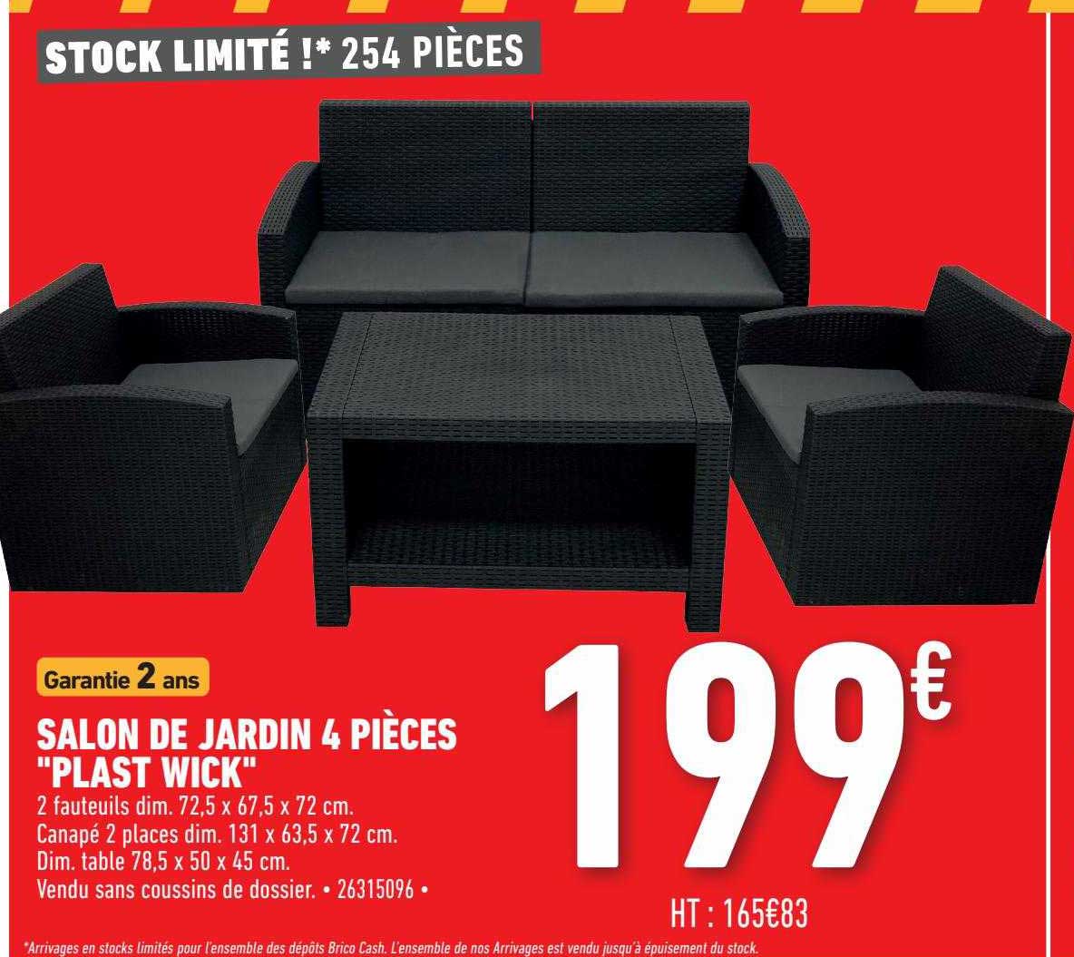 salon de jardin 4 pièces "plast wick"