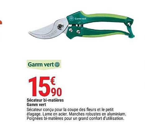 sécateur bi-matières gamme vert