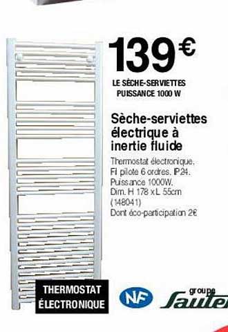 sèche-serviettes électrique à inertie fluide