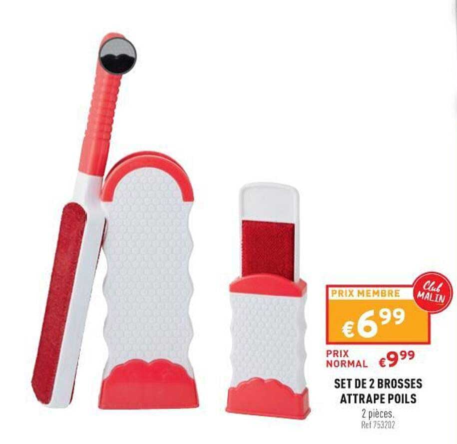 set de 2 brosses attrape poils