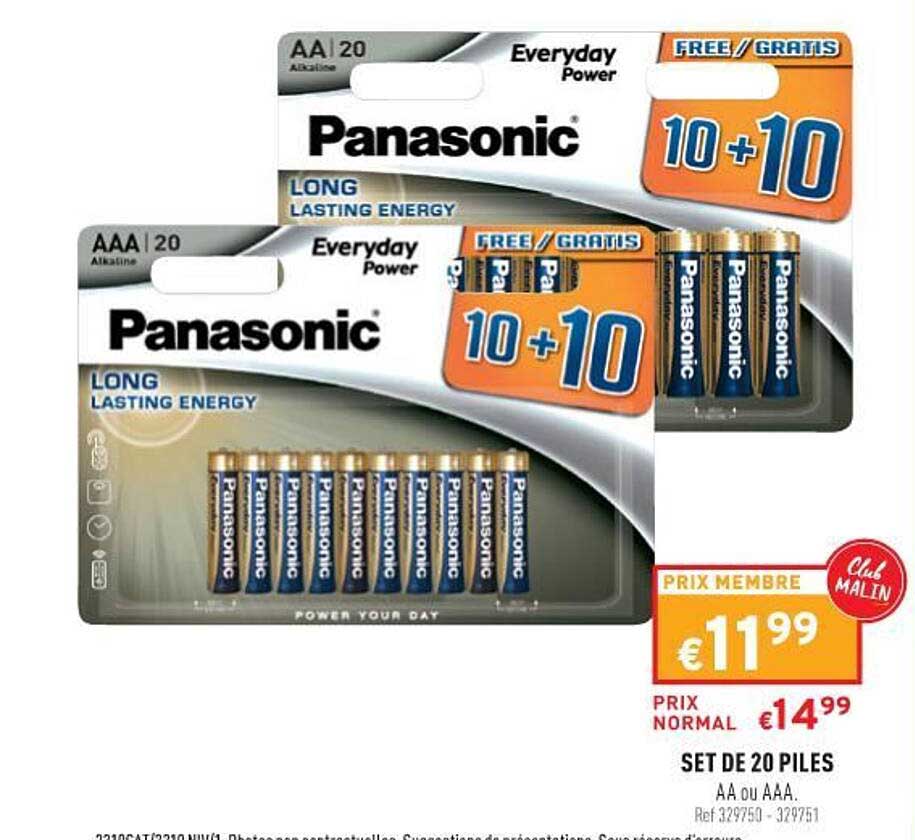 Set De 20 Piles Panasonic