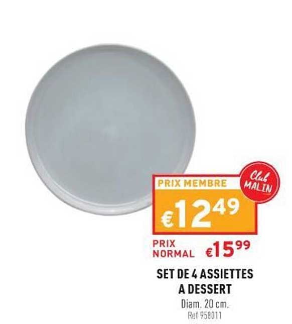 Set De 4 Assiettes à Dessert