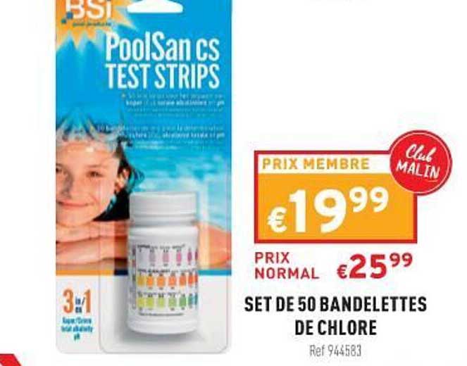 set de 50 bandelettes de chlore