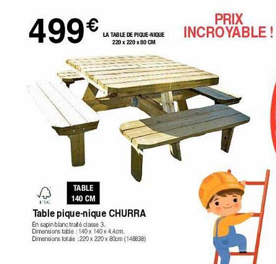 table pique-nique churra
