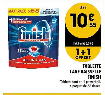 tablette lave vaisselle finish