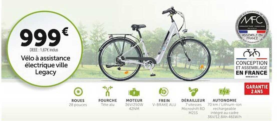 vélo à assistance électrique ville legacy