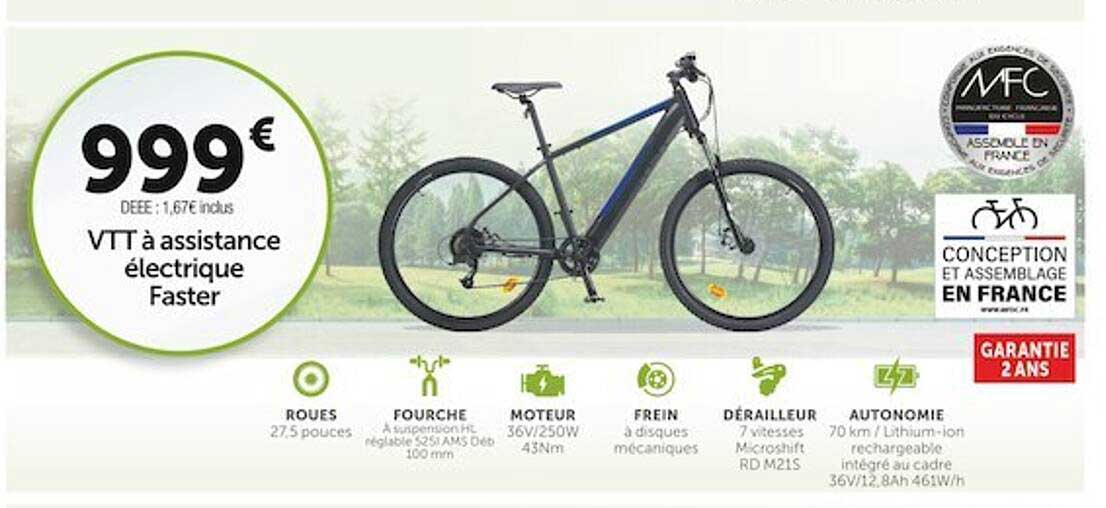 vtt à assistance électrique faster