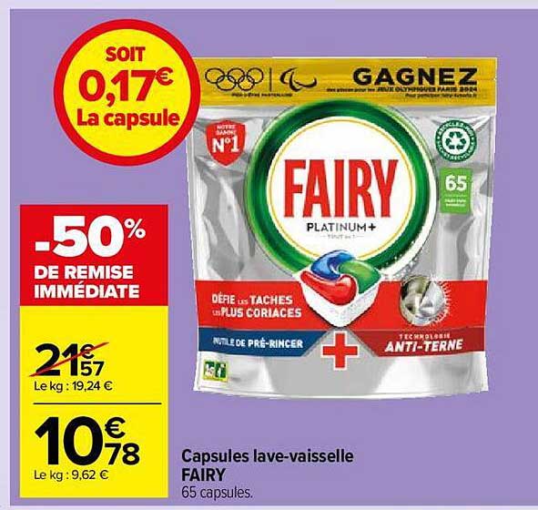 capsules lave-vaisselle fairy