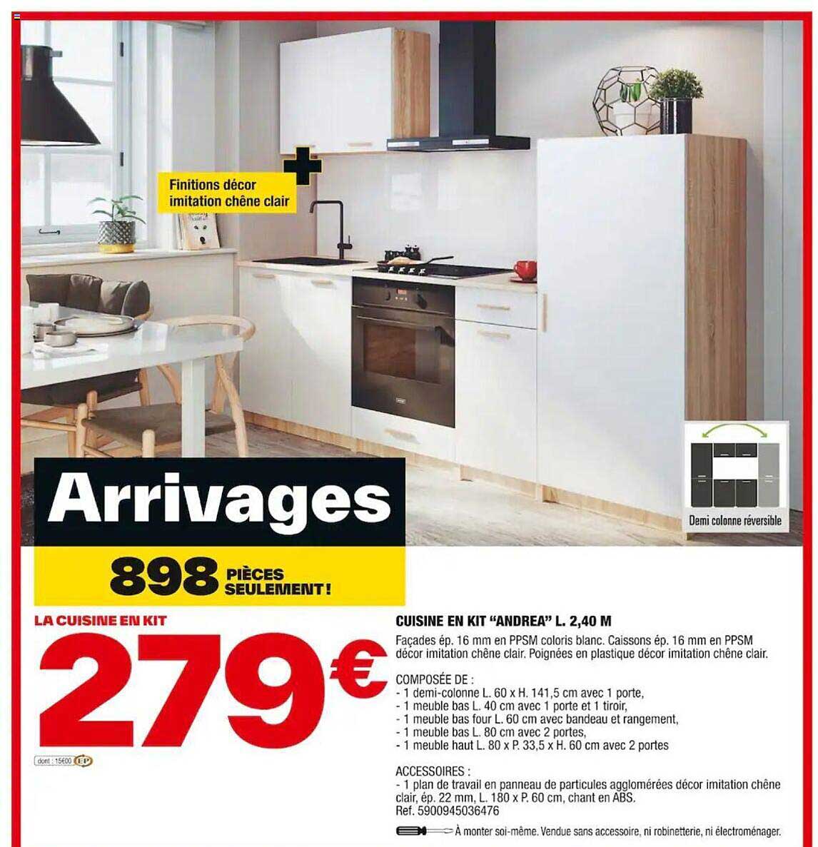 cuisine en kit "andrea" l. 2,40 m