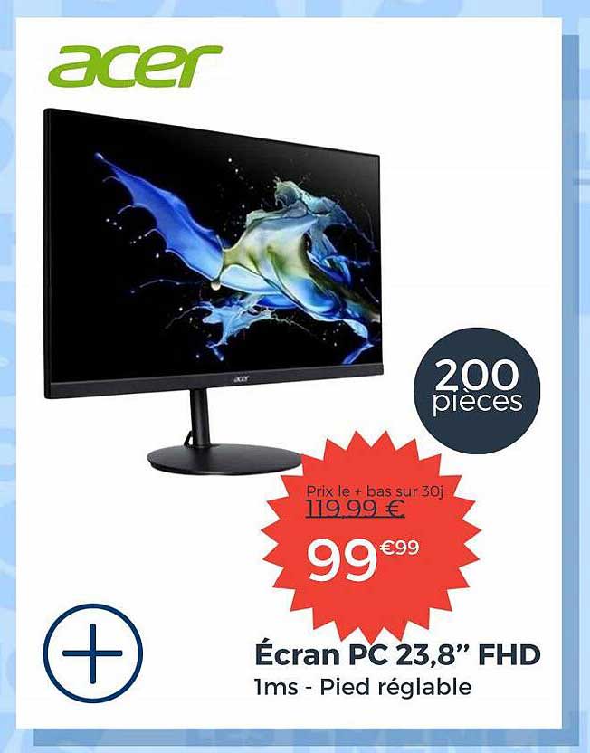 écran pc 23,8" fhd acer