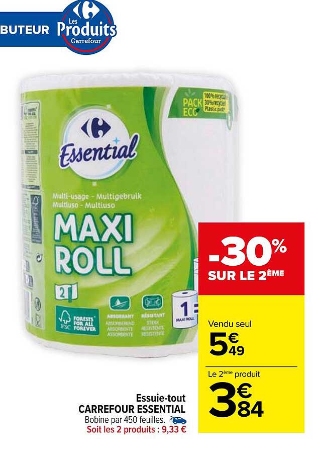 essuie-tout carrefour essential