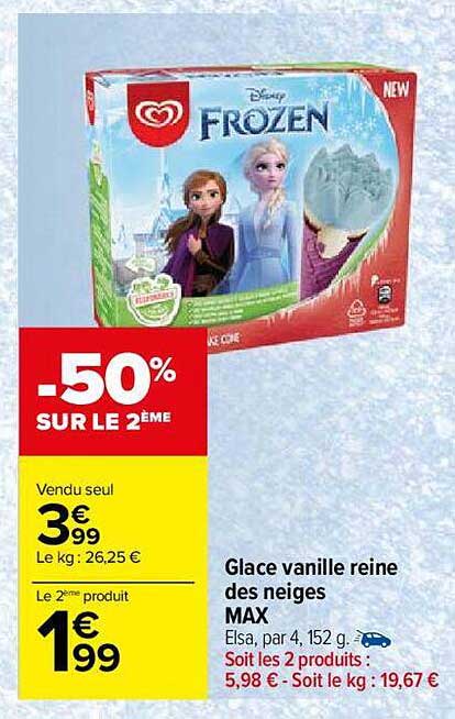 glace vanille reine des neiges max