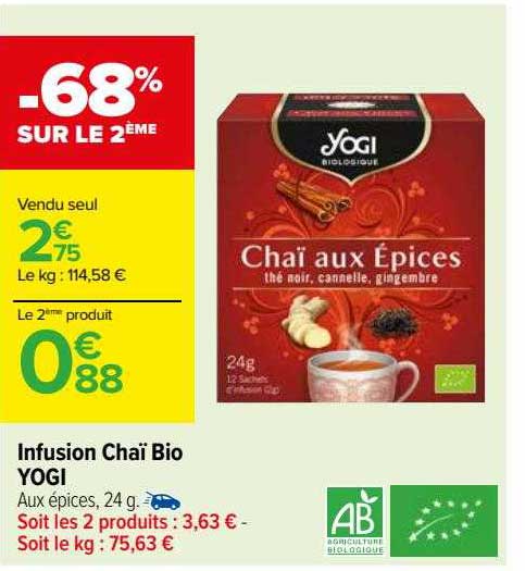 infusion chaï bio yogi