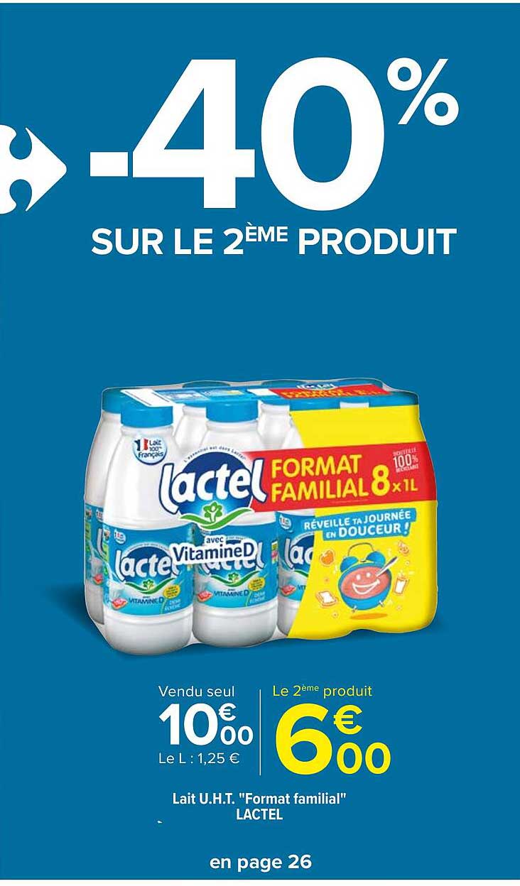 lait u.h.t. "format familial" lactel