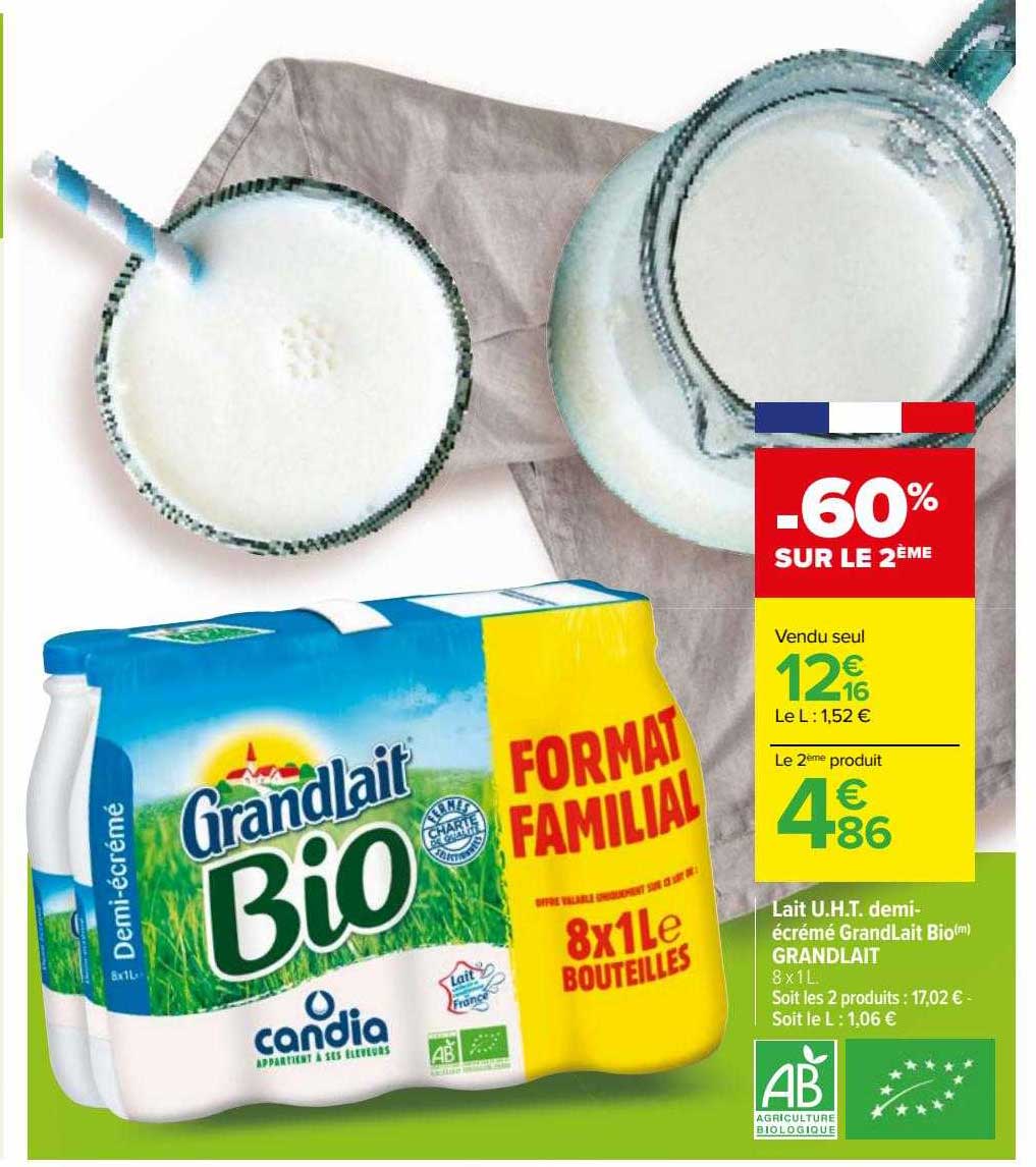 lait u.h.t. demi-écrémé grand lait bio