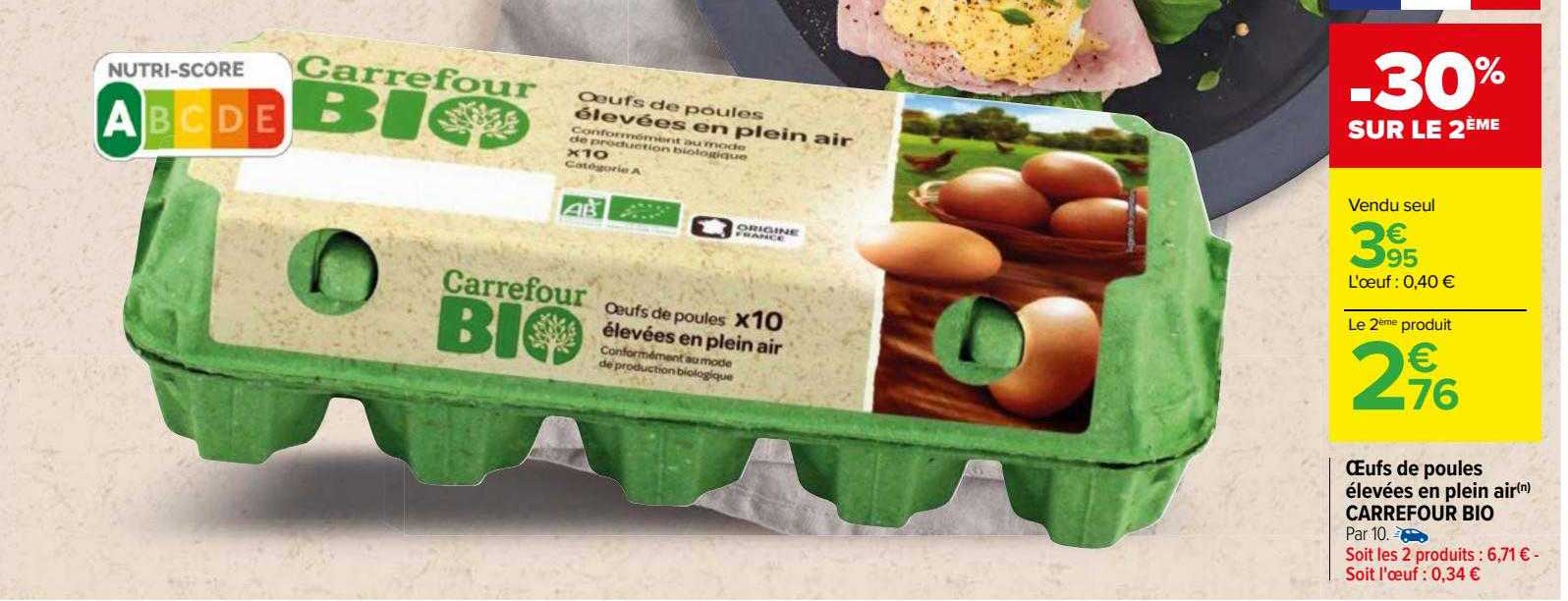 œufs De Poules élevées En Plein Air Carrefour Bio