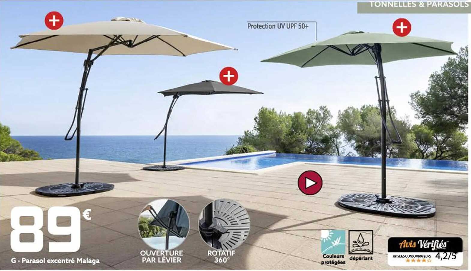 parasol excentré malaga