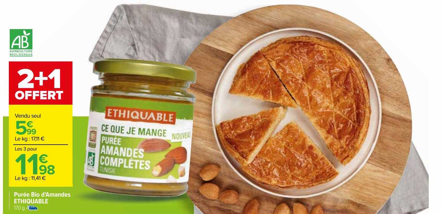 purée bio d'amandes éthiquable