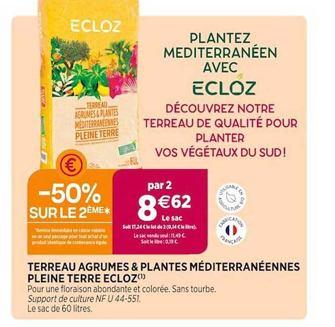 terreau agrumes & plantes méditerranéennes pleine terre ecloz