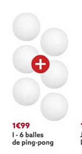 6 balles de ping-pong