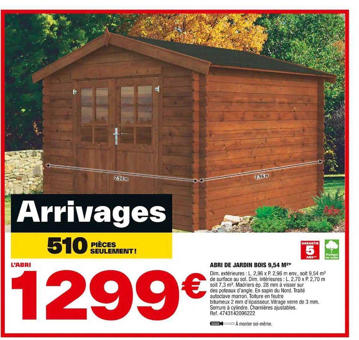 Abri De Jardin Bois 9,54 M²